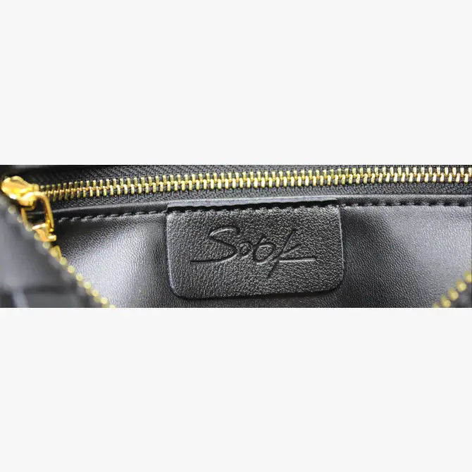 SOOK - Borsa in pelle intrecciata trasformabile in pochette