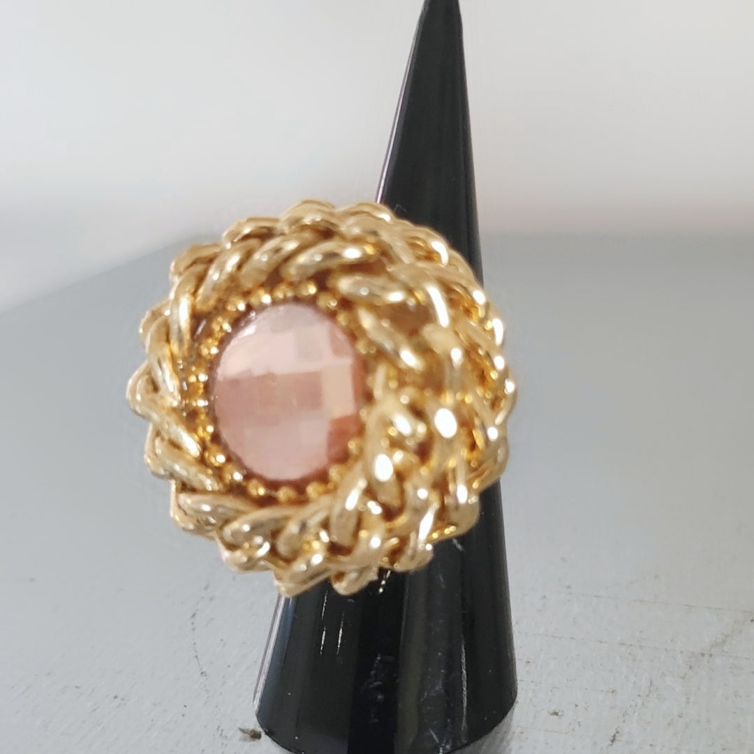 Anello Vortice Gold Shiny Pink