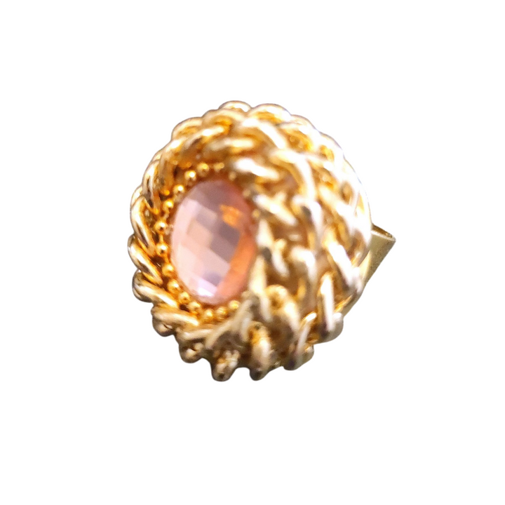 Anello Vortice Gold Shiny Pink