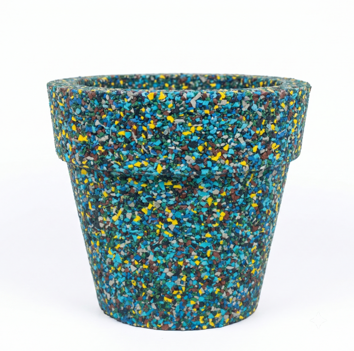 Vaso classico in gomma riciclata da pneumatici