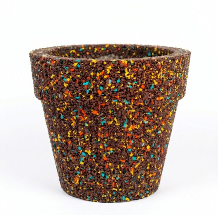 Vaso classico in gomma riciclata da pneumatici
