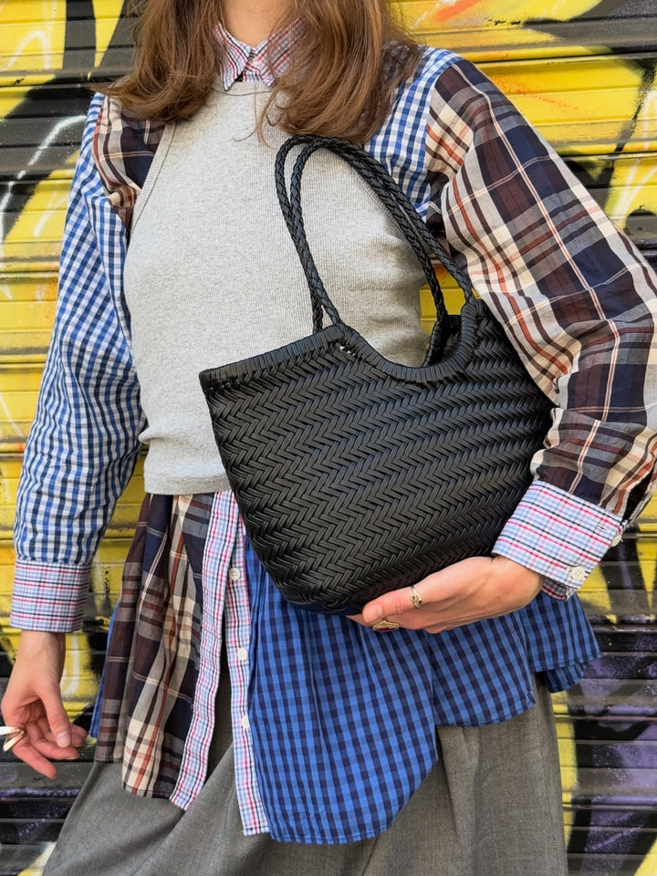 Carmel SOOK - Borsa in pelle intrecciata a mano - nero