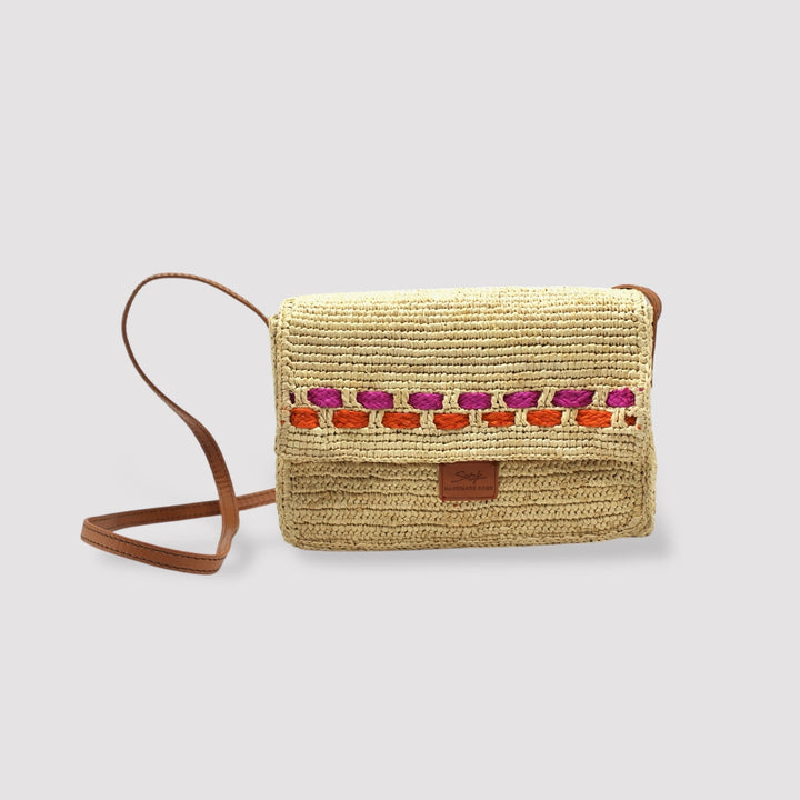 Zera - Borsa a tracolla in rafia naturale