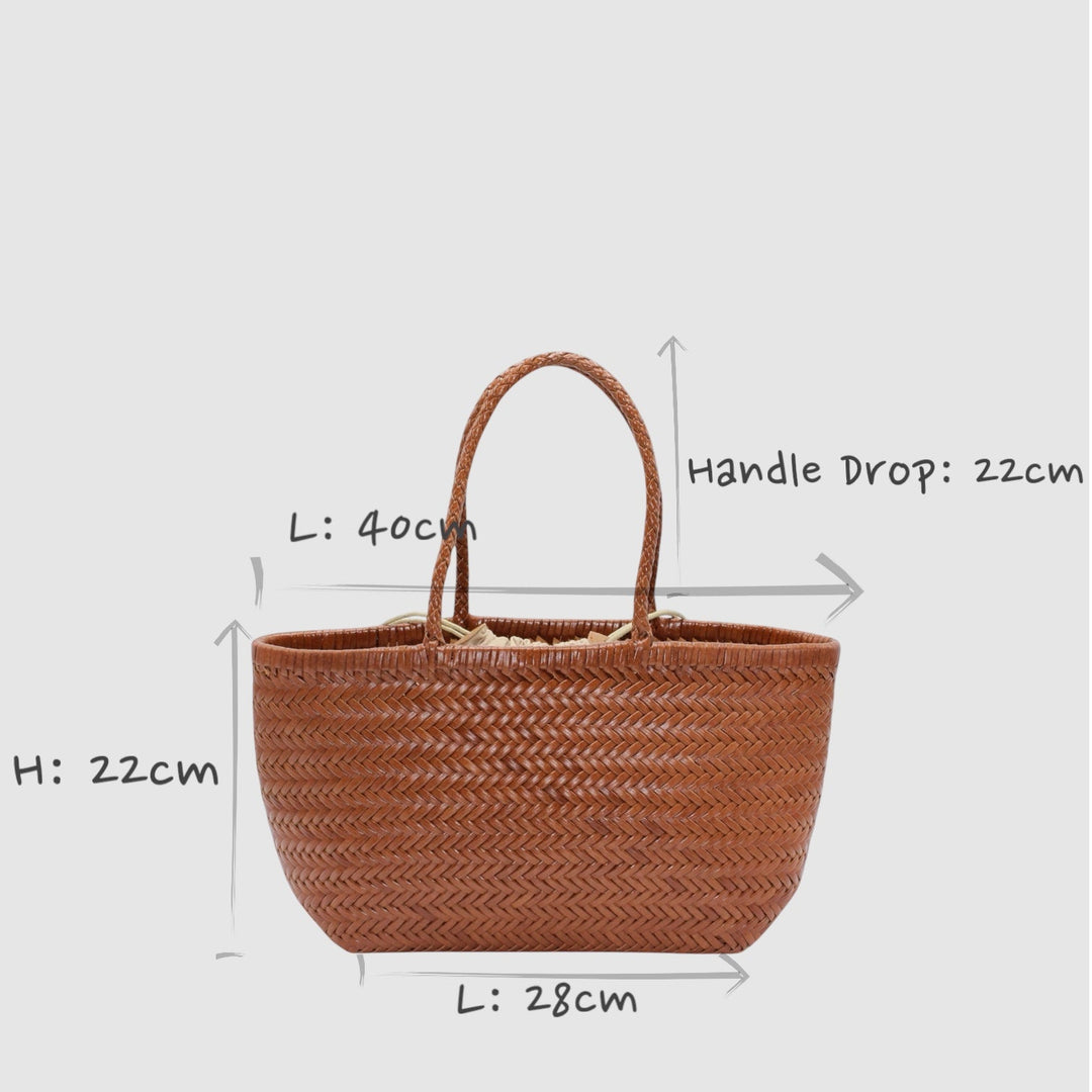 Lou SOOK - Borsa in pelle fatta a mano - caramello