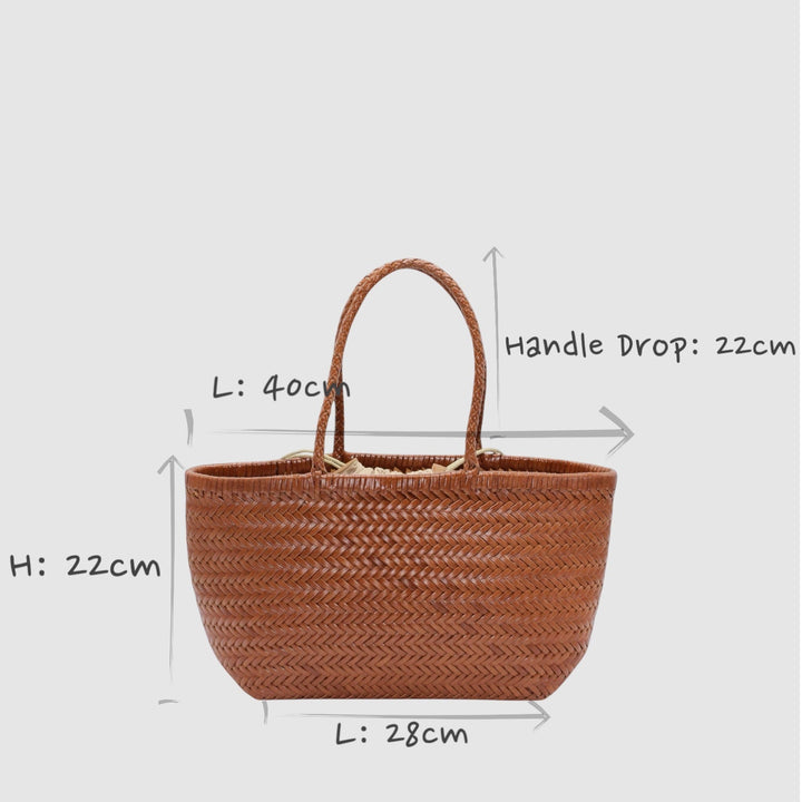 Lou SOOK - Borsa in pelle fatta a mano - caramello