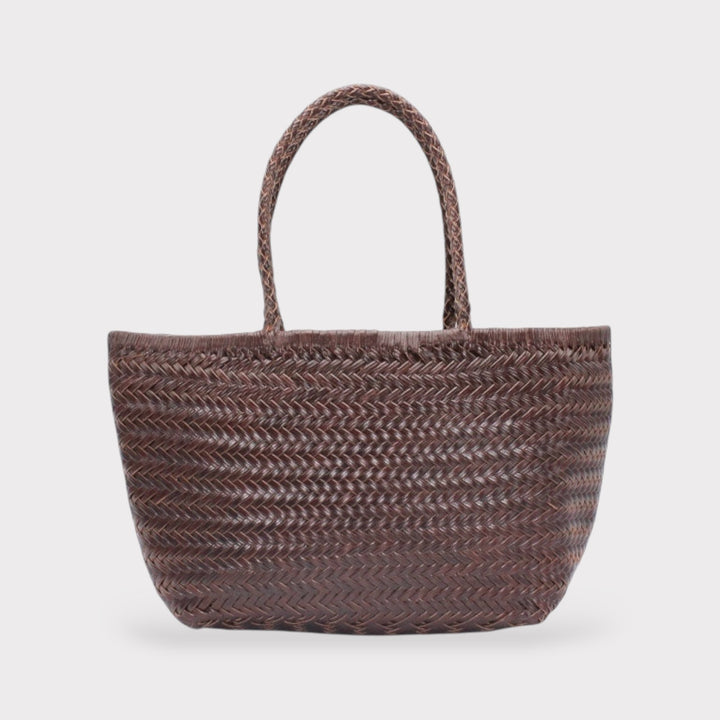 Lou SOOK - Borsa in pelle fatta a mano - caffè