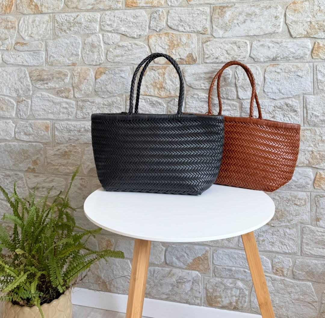 Lou SOOK - Borsa in pelle fatta a mano - caramello