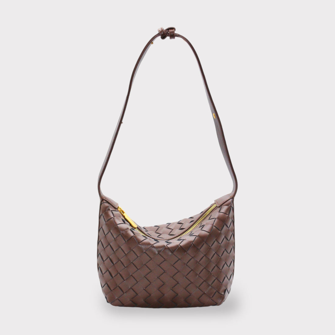 SOOK - Borsa in pelle intrecciata trasformabile in pochette