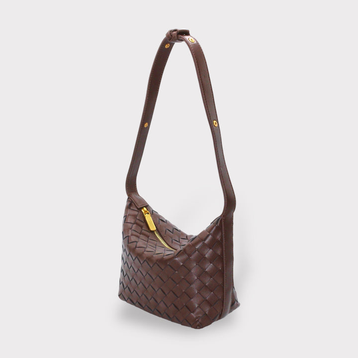 SOOK - Borsa in pelle intrecciata trasformabile in pochette