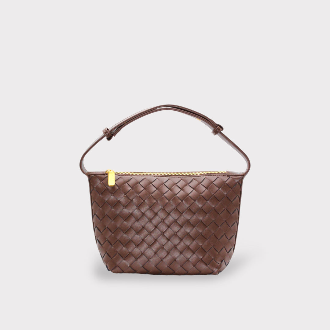 SOOK - Borsa in pelle intrecciata trasformabile in pochette