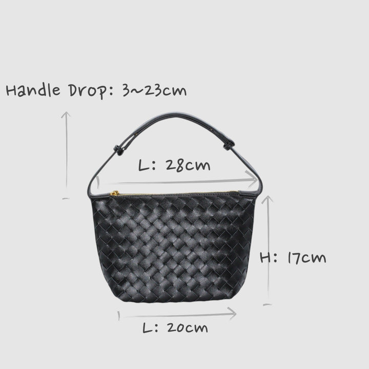 SOOK - Borsa in pelle intrecciata trasformabile in pochette