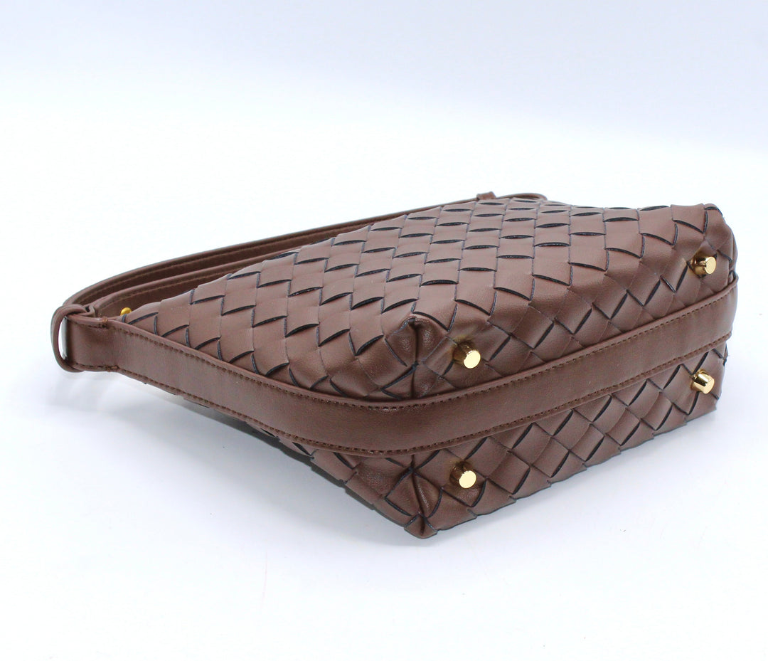 SOOK - Borsa in pelle intrecciata trasformabile in pochette