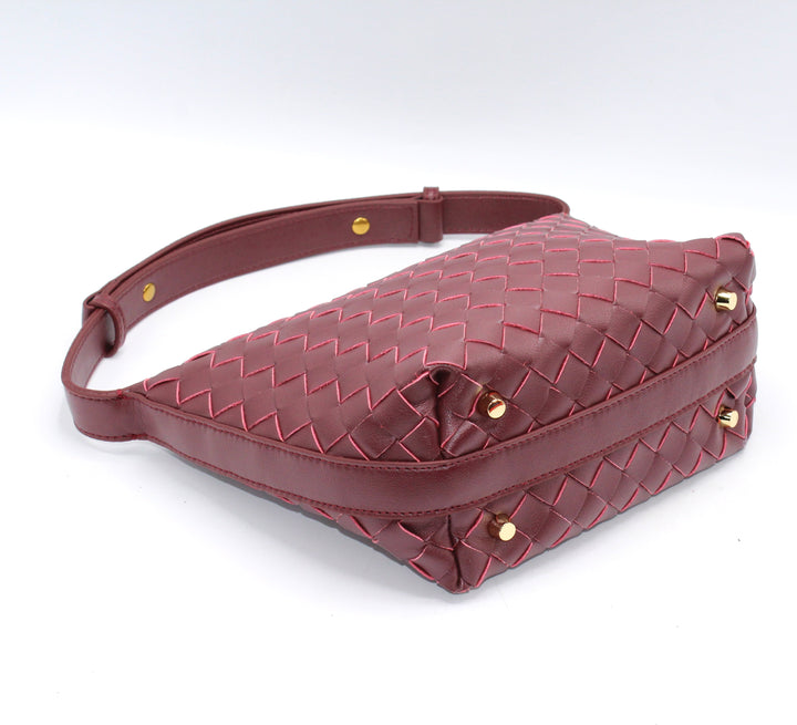 SOOK - Borsa in pelle intrecciata trasformabile in pochette