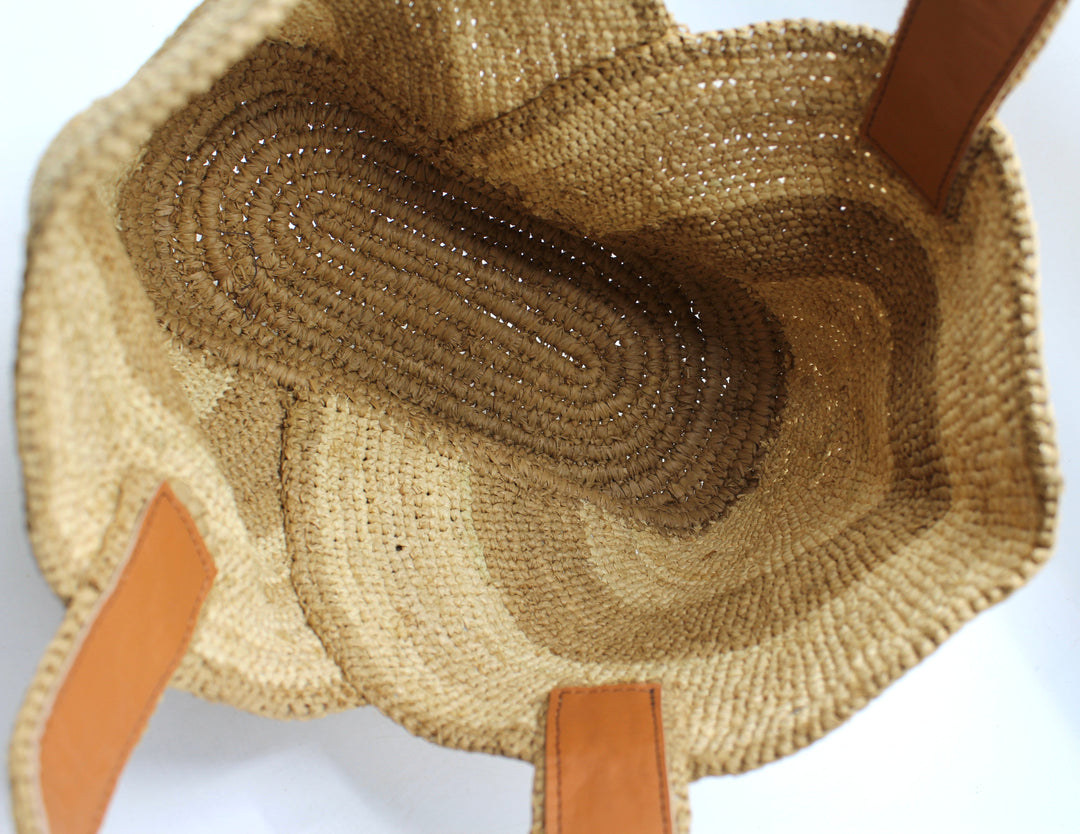 Yasmin SOOK - Borsa in rafia naturale fatta a mano - kaki