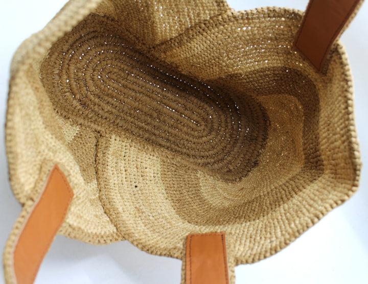 Yasmin SOOK - Borsa in rafia naturale fatta a mano - kaki