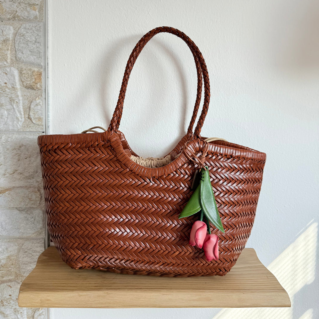 Tulip SOOK - Ciondolo per borsa in pelle fatto a mano