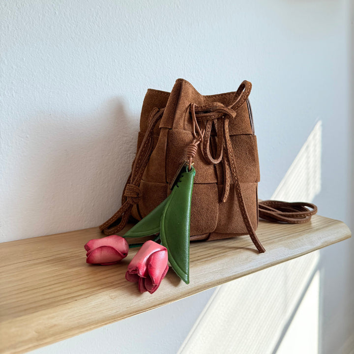 Tulip SOOK - Ciondolo per borsa in pelle fatto a mano