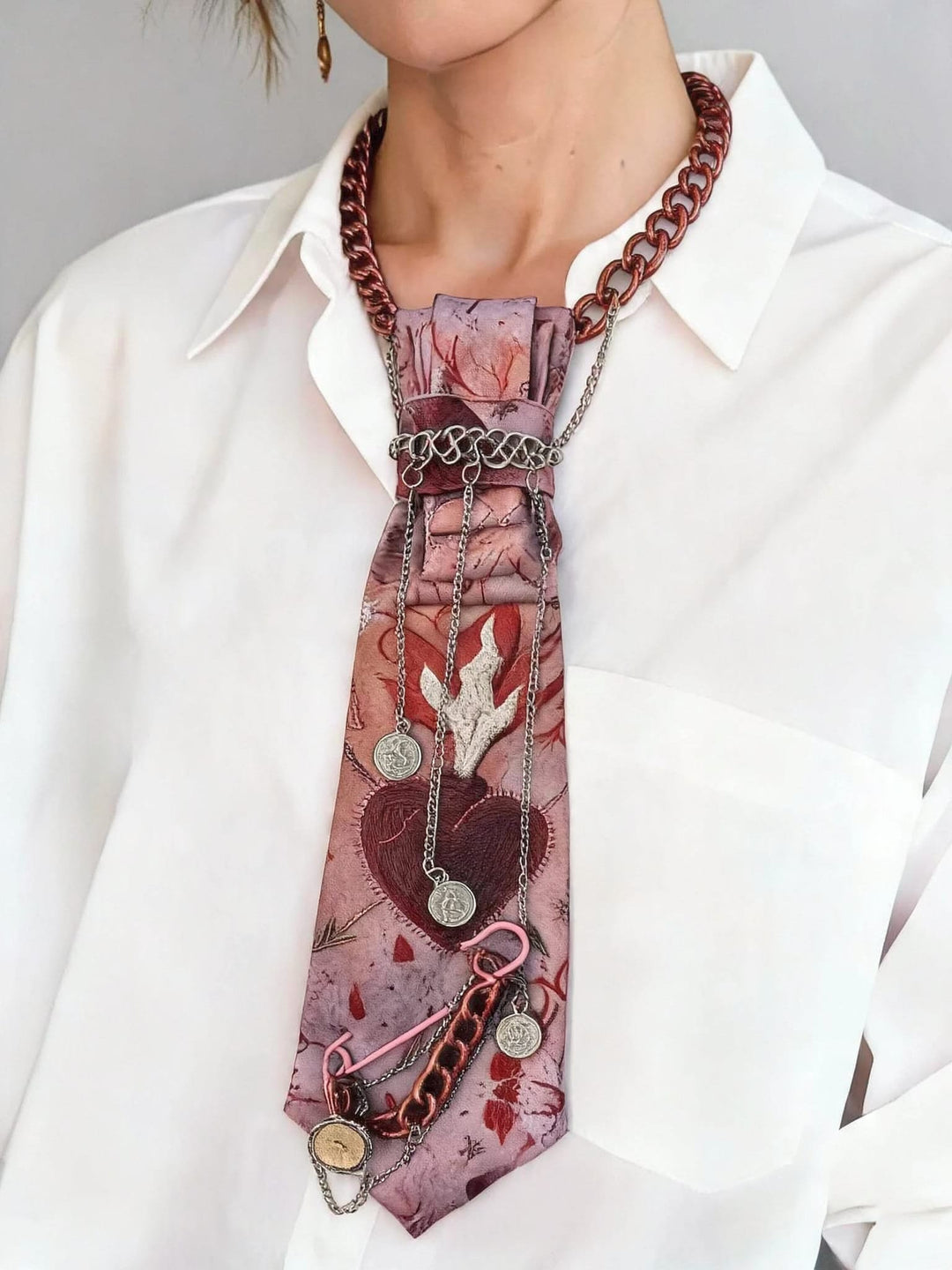 N.11 Cravatta Gioiello Donna Hearts