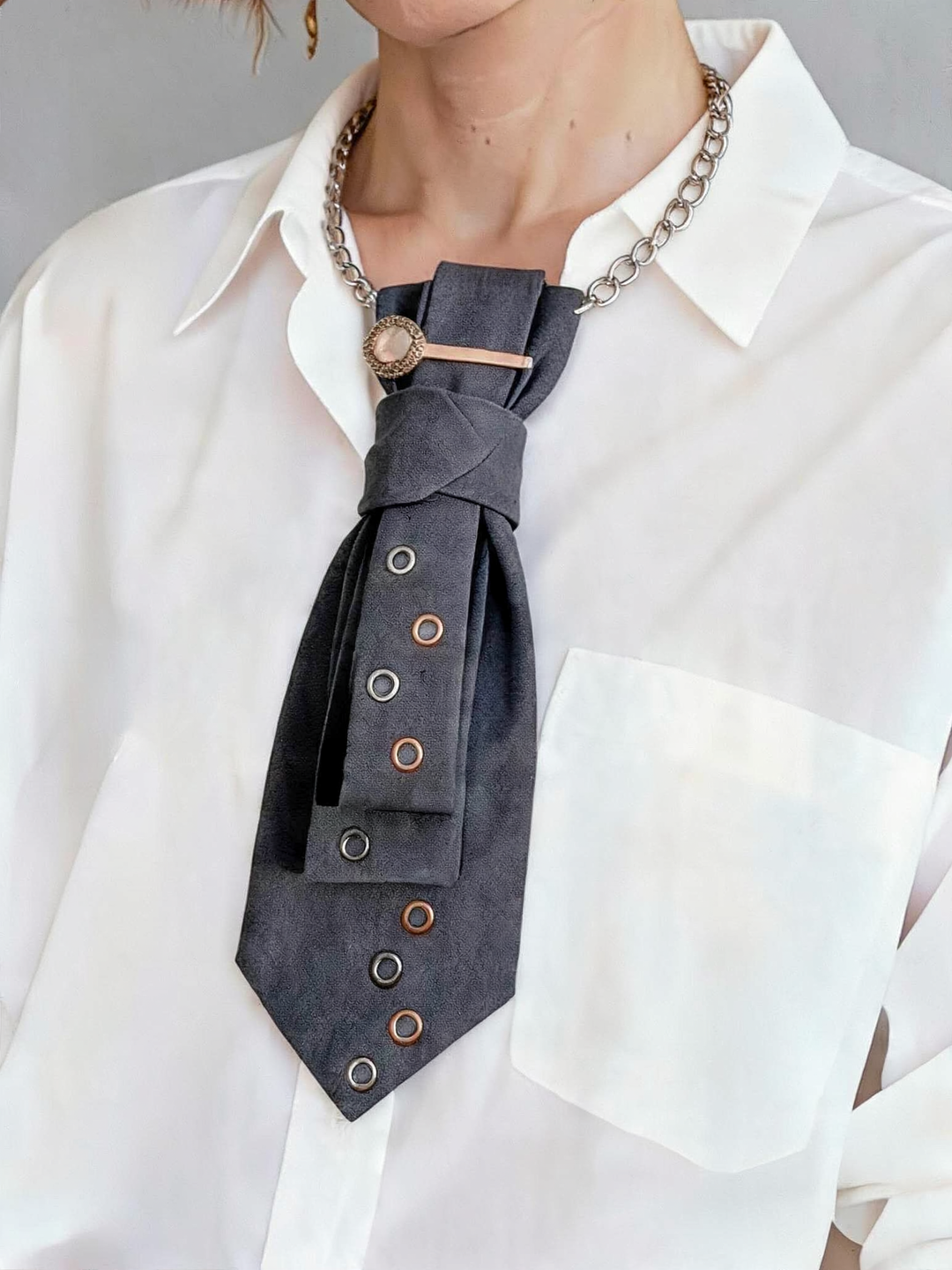 N.4 Cravatta Gioiello Rebel Grey