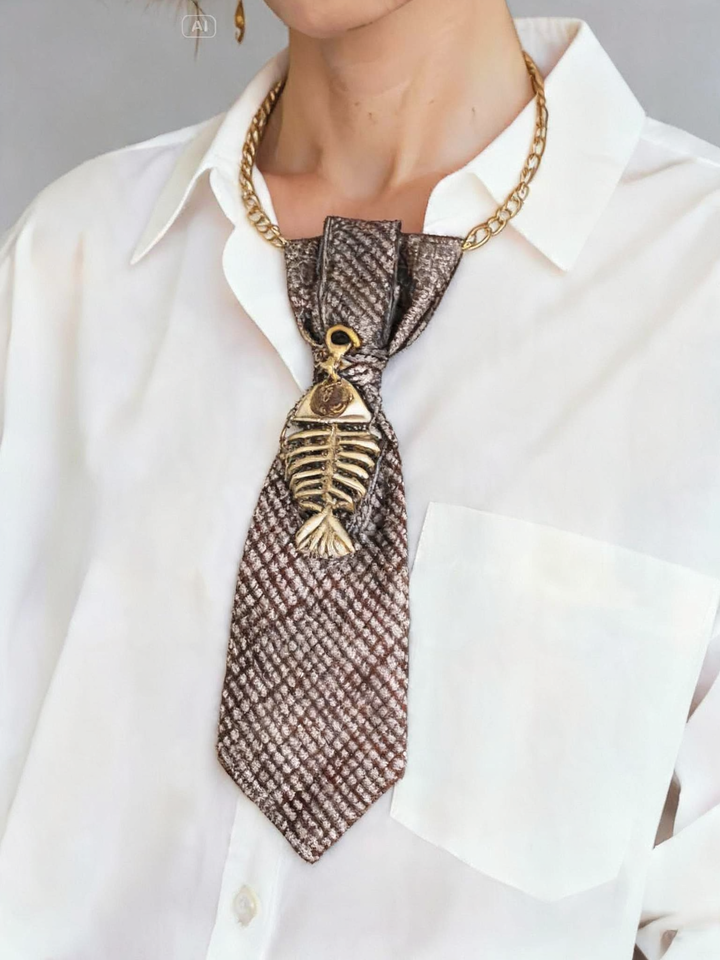 N.7 Cravatta Gioiello Fish Gold