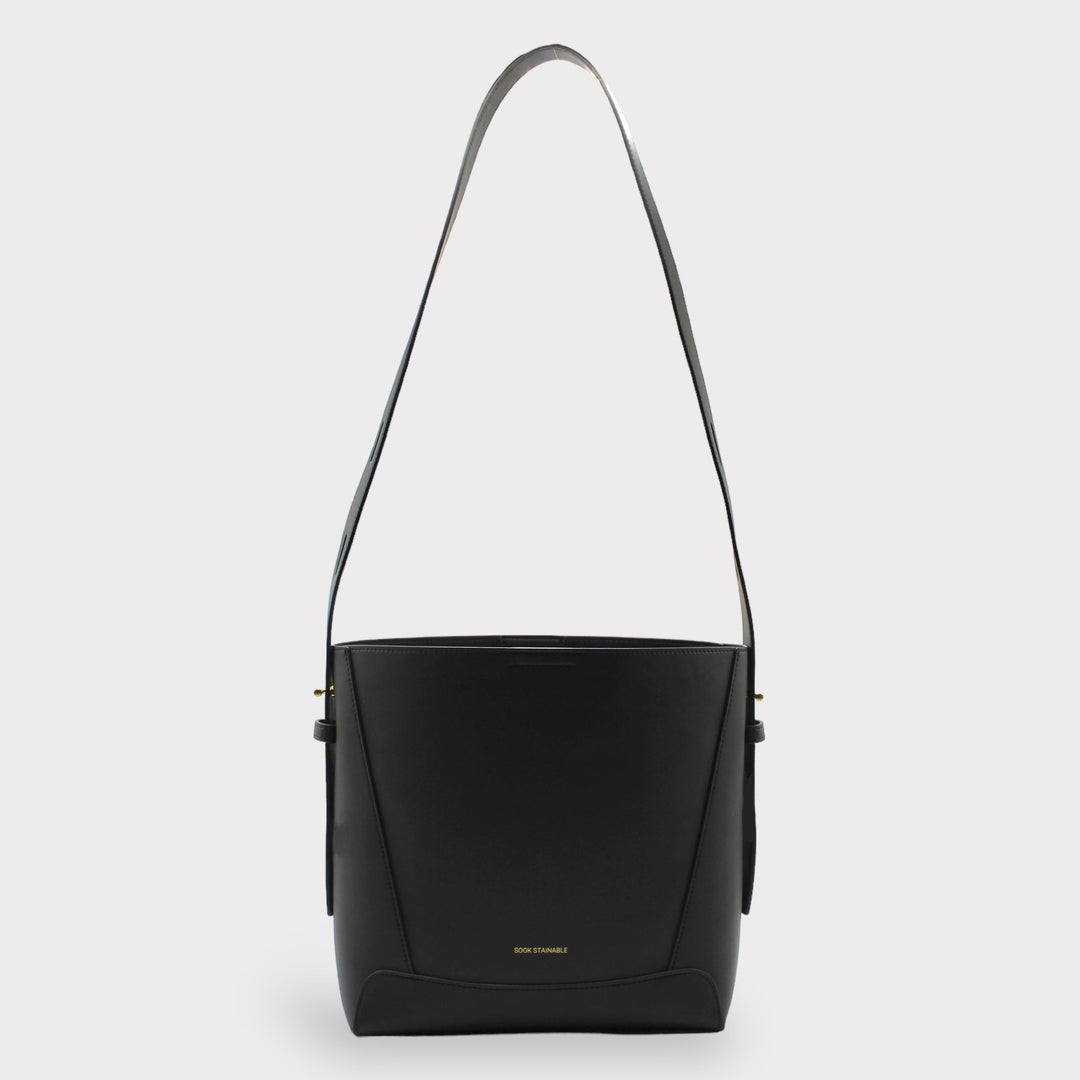 Oli SOOK - Borsa a spalla e a tracolla in pelle di mela - nero