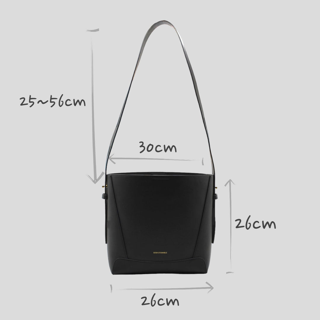 Oli SOOK - Borsa a spalla e a tracolla in pelle di mela - nero