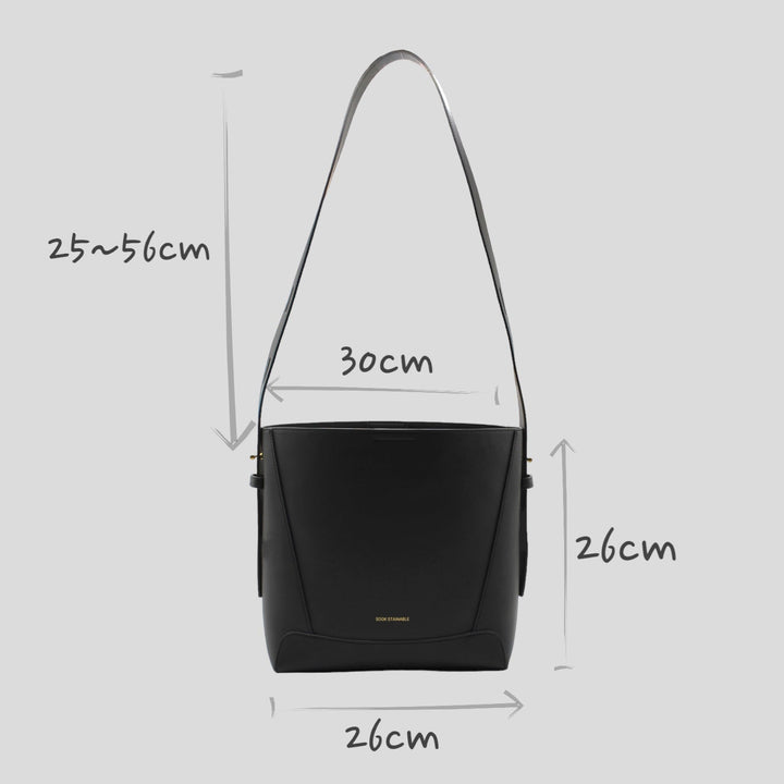 Oli SOOK - Borsa a spalla e a tracolla in pelle di mela - nero