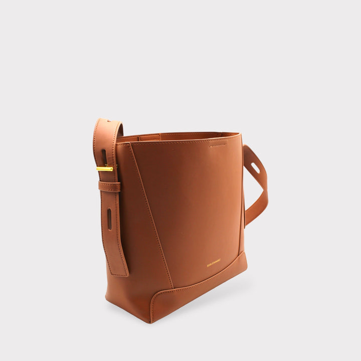 Oli SOOK - Borsa a spalla e a tracolla in pelle di mela - marrone