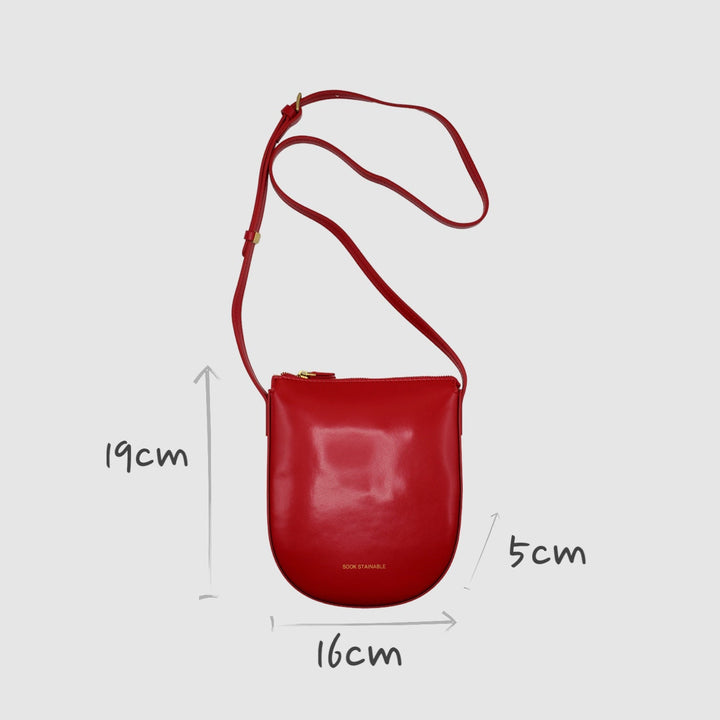 Eva SOOK - Borsa con cinturino in pelle di mela - rosso