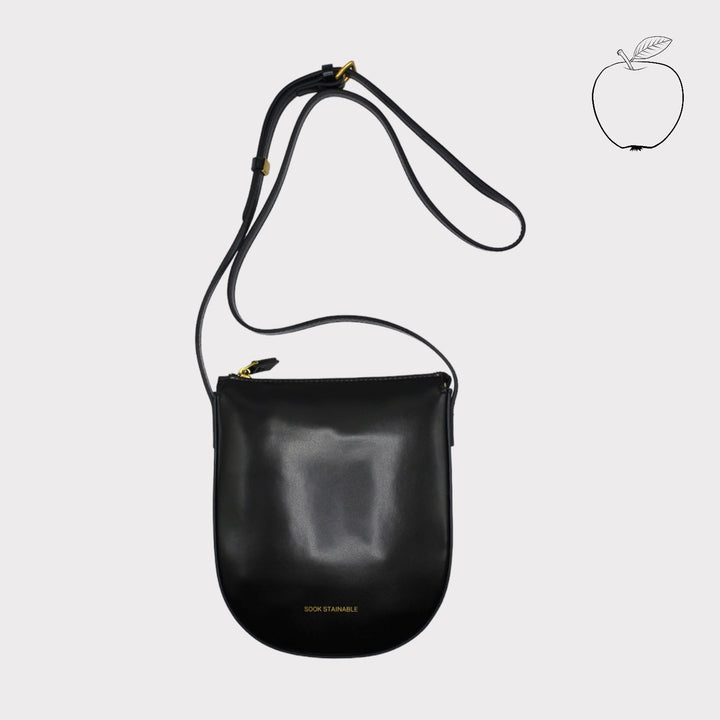 Eva SOOK - Borsa con cinturino in pelle di mela - nero
