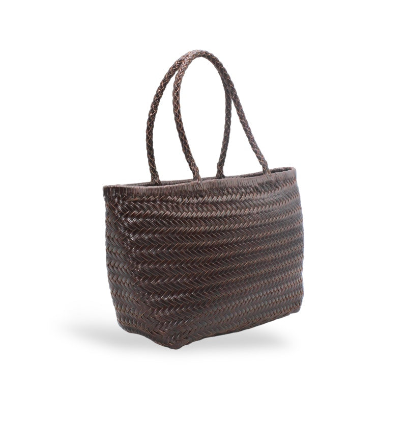 Lou SOOK - Borsa in pelle fatta a mano - caffè