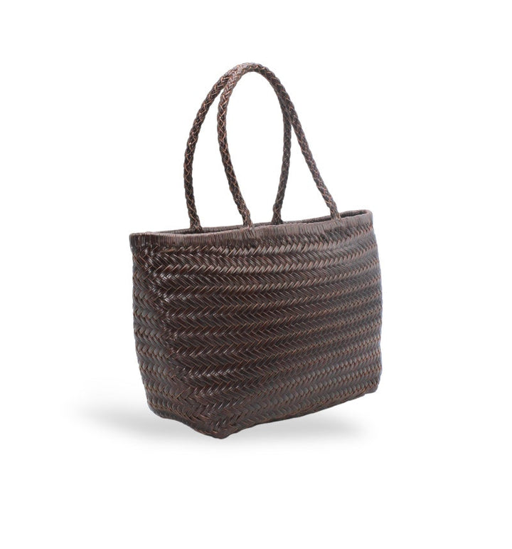 Lou SOOK - Borsa in pelle fatta a mano - caffè