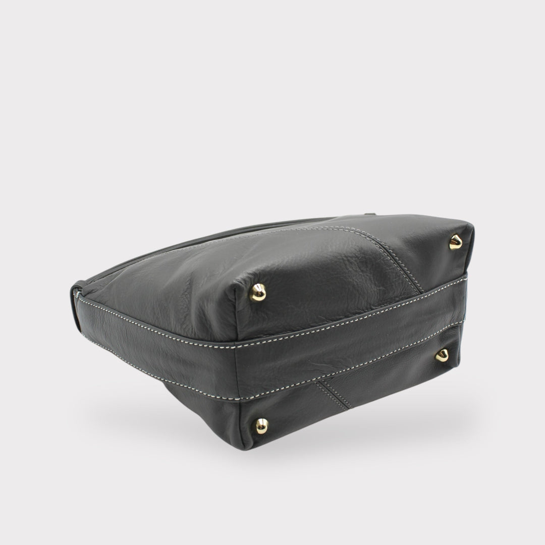 Evy SOOK - Borsa in pelle fatta a mano in Italia - grigio cenere