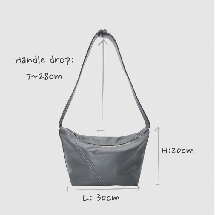 Evy SOOK - Borsa in pelle fatta a mano in Italia - grigio cenere
