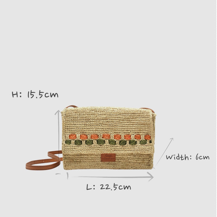 Zera - Borsa a tracolla in rafia naturale