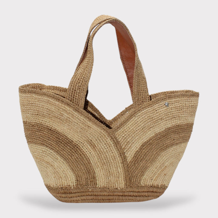 Yasmin SOOK - Borsa in rafia naturale fatta a mano - colore naturale