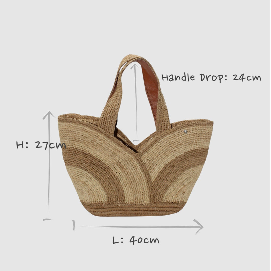 Yasmin SOOK - Borsa in rafia naturale fatta a mano - kaki