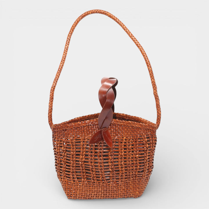 Solea SOOK - Borsa a secchiello in pelle conciata al vegetale - caramello
