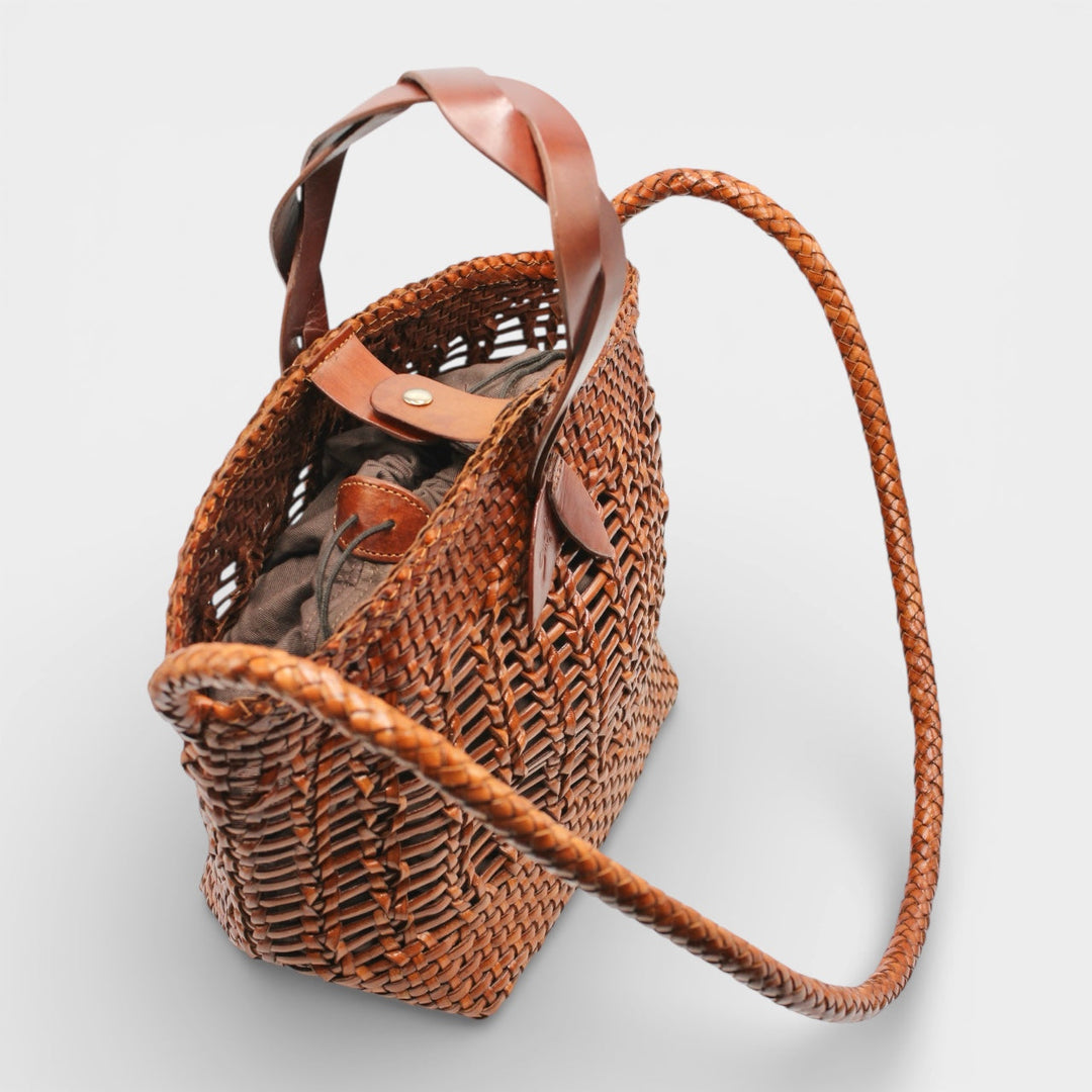 Solea SOOK - Borsa a secchiello in pelle conciata al vegetale - caramello