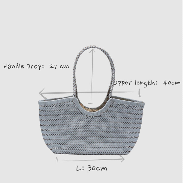 Tally SOOK - Borsa intrecciata a mano con finitura metallizzata - argento