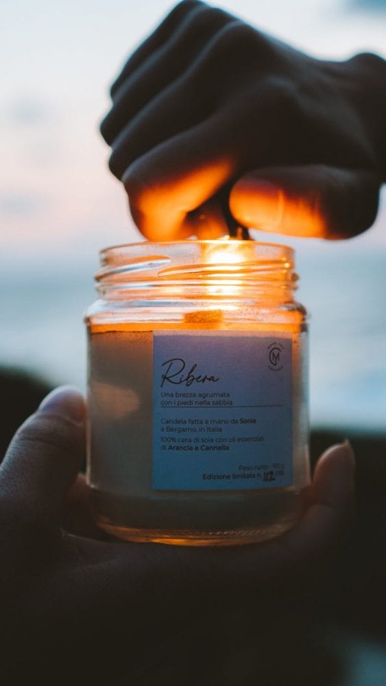 Eco Candela naturale in cera di soia