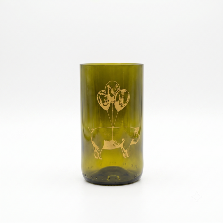 When Pigs Fly – set di 3 bicchieri in vetro recuperato da 350 ml