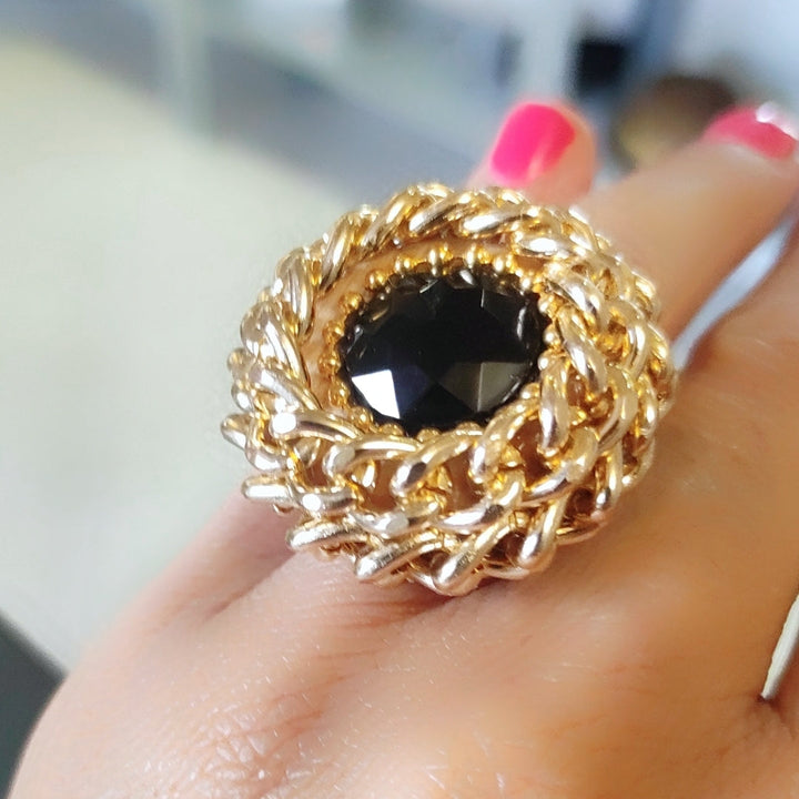 Anello Rockabilly Black Gold