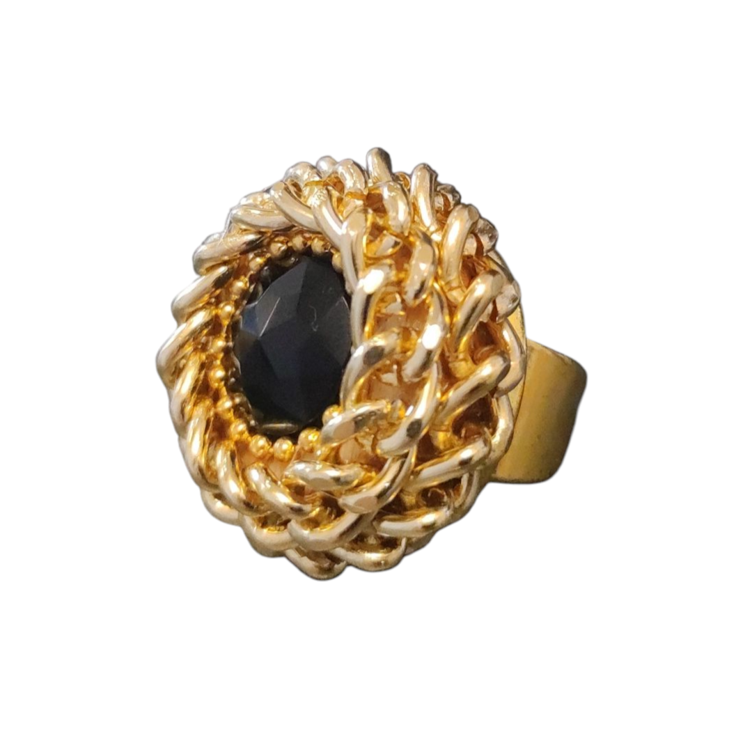 Anello Rockabilly Black Gold