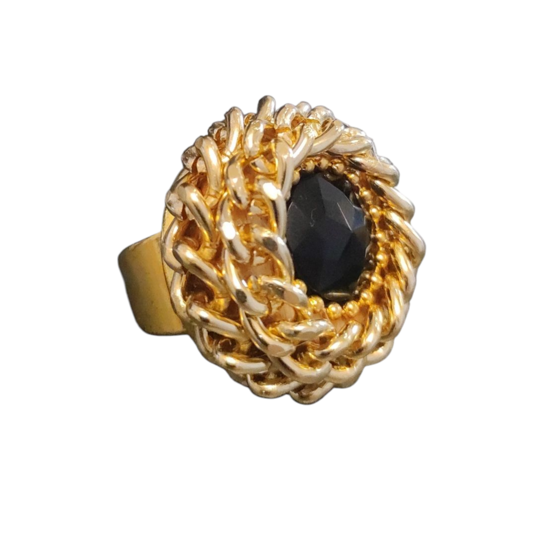Anello Rockabilly Black Gold