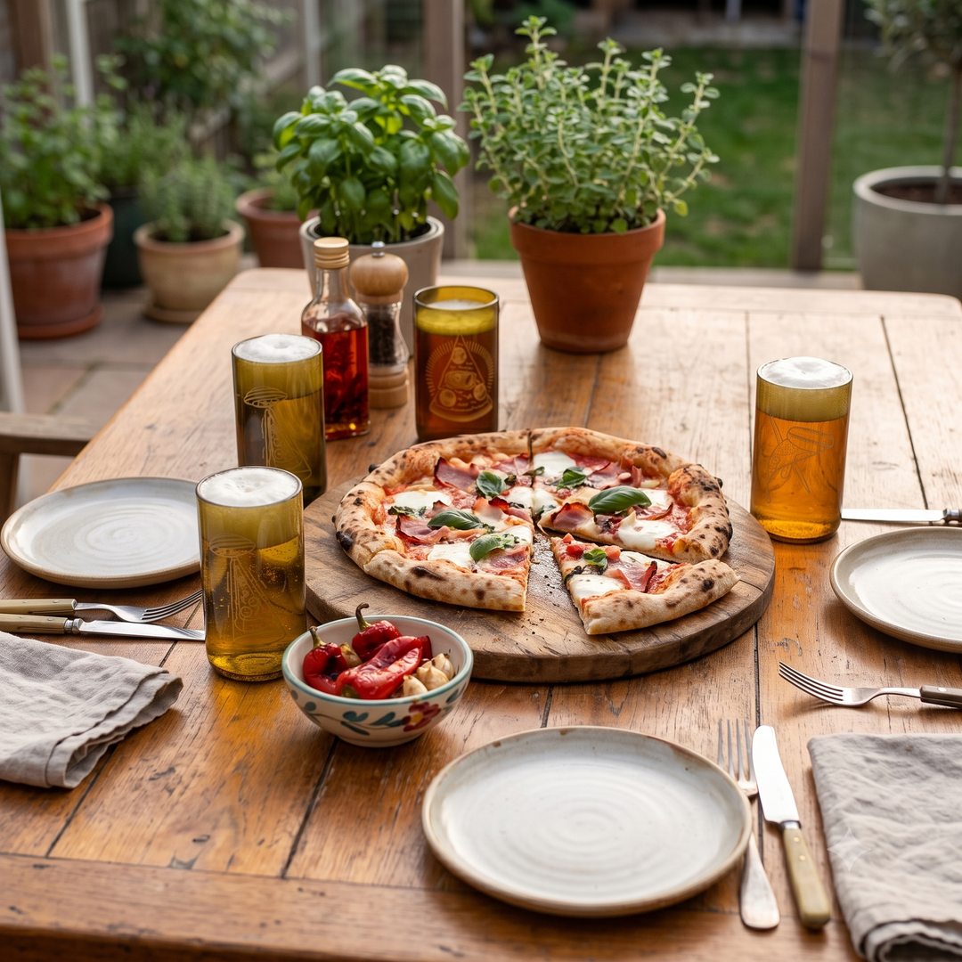 Pizza! – set di 3 bicchieri in vetro recuperato da 350 ml