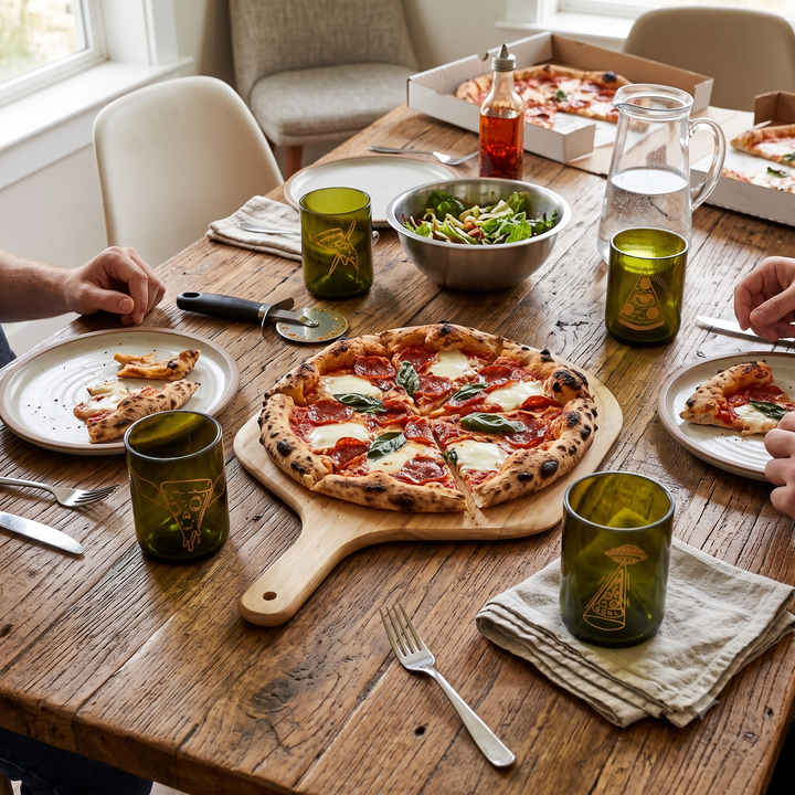 Pizza! – set di 4 bicchieri in vetro recuperato da 250 ml