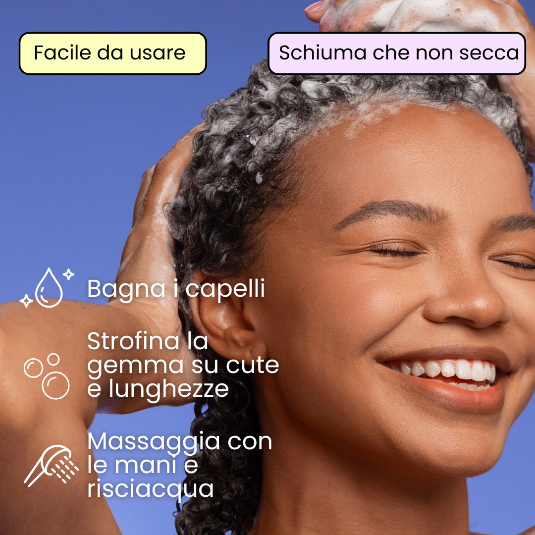 Shampoo Solido Anticrespo per Capelli Secchi o Ricci