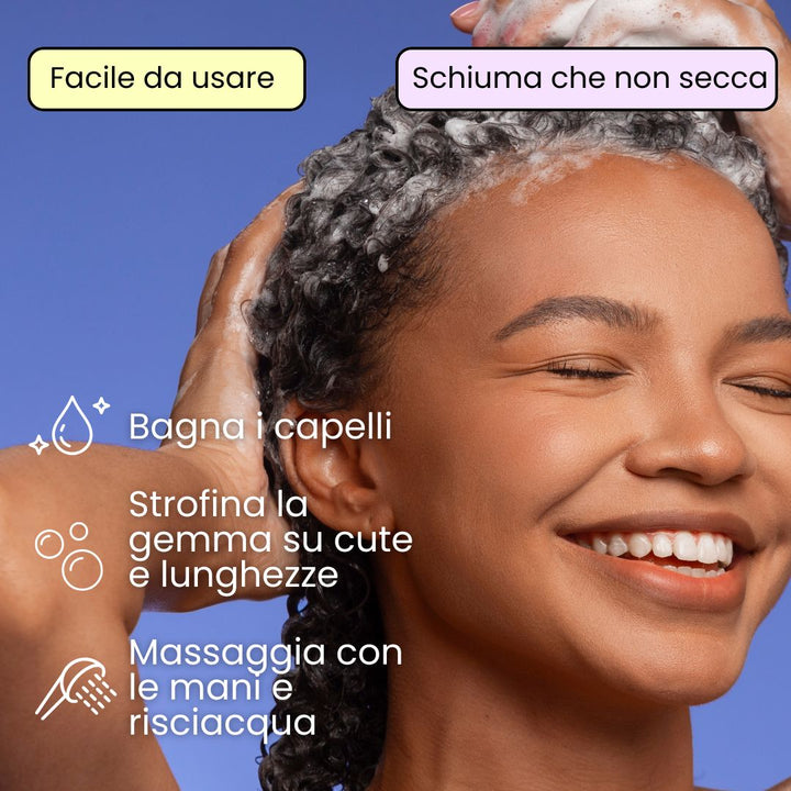 Shampoo Solido Anticrespo per Capelli Secchi o Ricci x2
