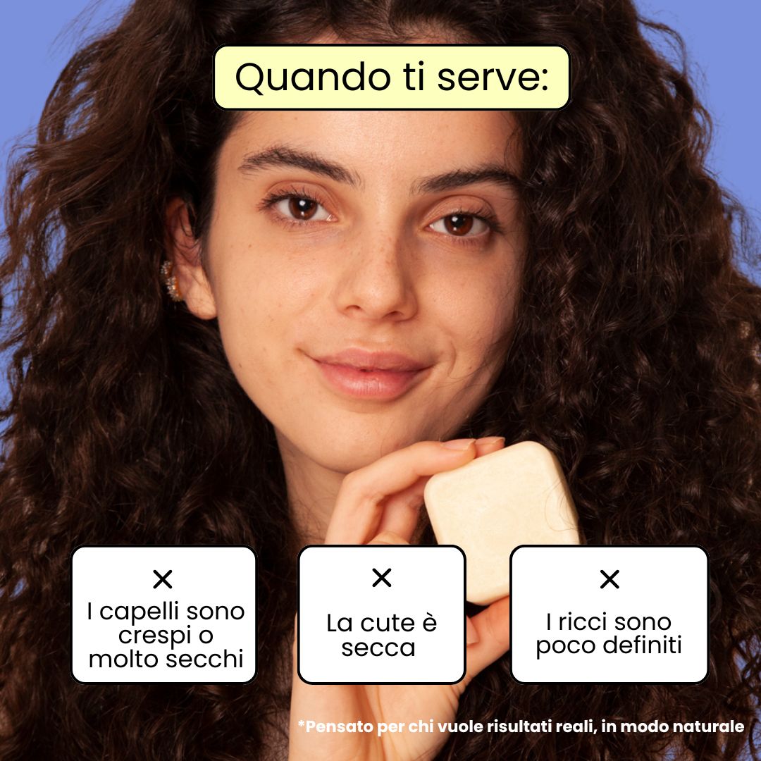 Shampoo Solido Anticrespo per Capelli Secchi o Ricci